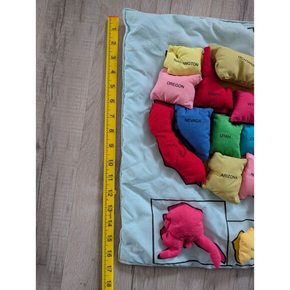 Vintage Plush Map with Plush States Puzzle Velcro (A8) - Picture 7 of 8